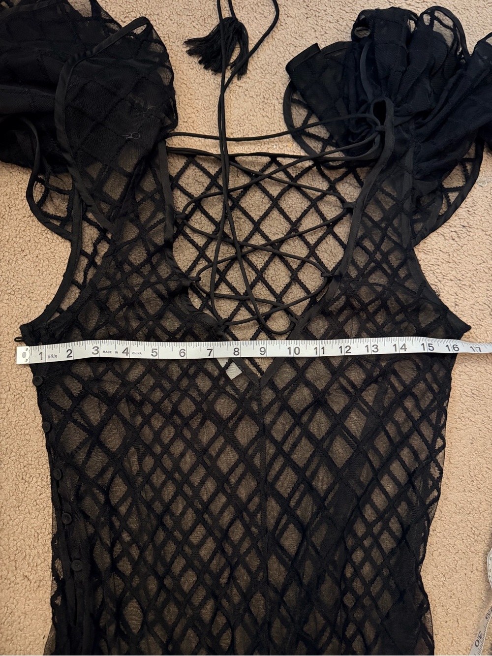 Free People Graphic Goddess Embroidered Maxi Slip Dress | Black | Sz S/M - Picture 10 of 12